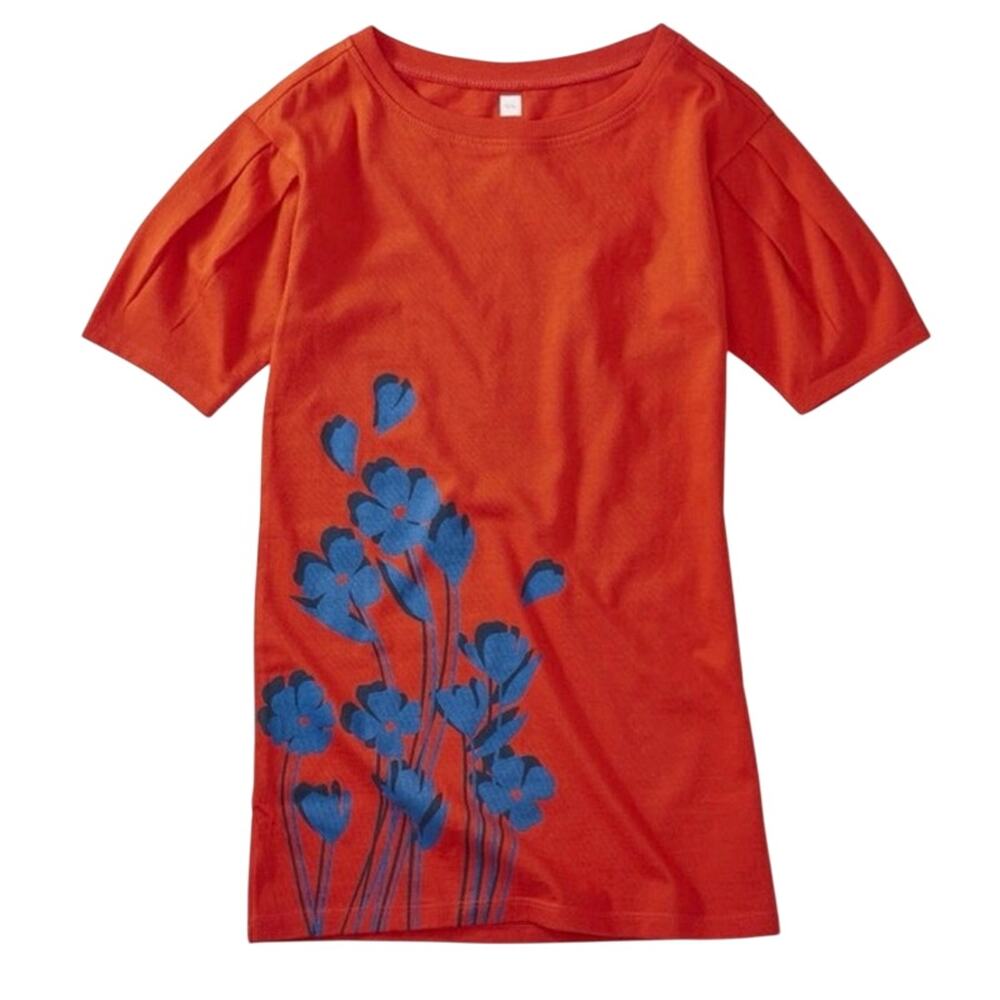 Tea Collection Girls' Vibrant Poppy Floral Graphic Dress Size 4
